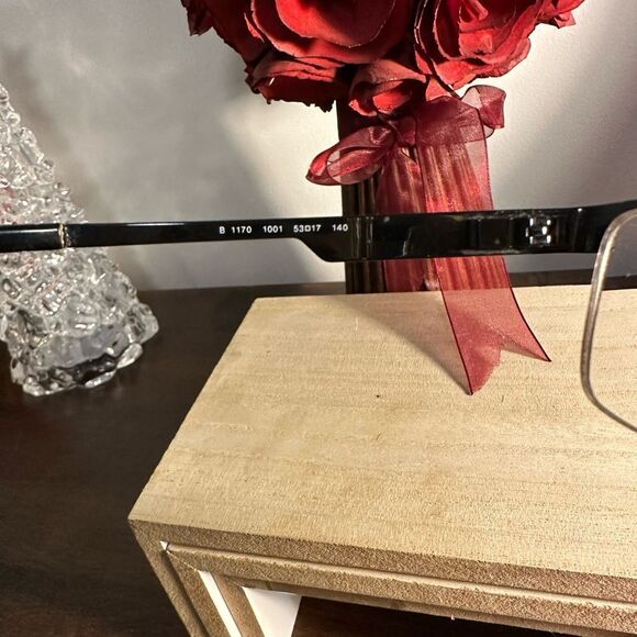 VINTAGE Burberry B 1170 1001 Black Metal Half Rim Eyeglasses Frames with case - Picture 6 of 14